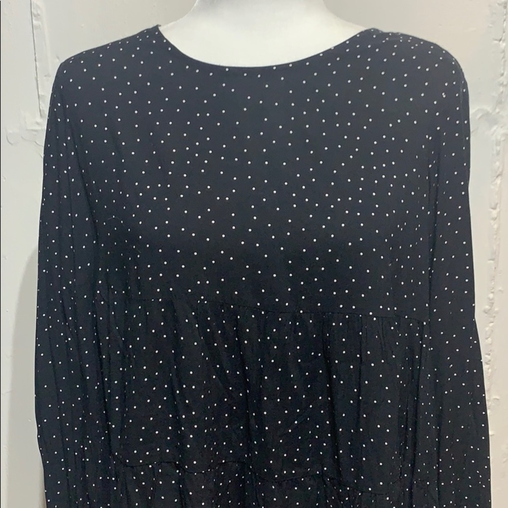 Pop sugar black and white polkadot baby doll top - Picture 2 of 4